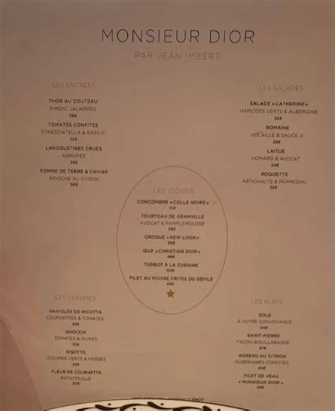 dior paris prices|dior restaurant paris menu.